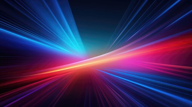 Fototapeta vibrant speed of light spectrum - abstract concept of movement and velocity in vivid neon colors for dynamic backgrounds