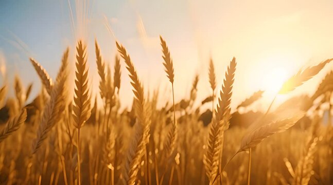 wheat field at sunset