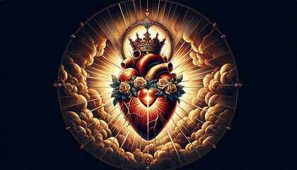  An artistic representation of the Immaculate Heart of the Holy Mary, 