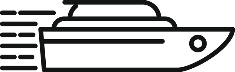 Fast speed boat icon outline vector. Race high run. Work efficient product