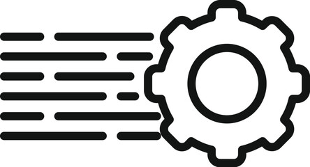 Gear velocity support icon outline vector. Speed scale run. Gauge pace