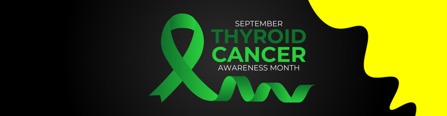 September is Thyroid Cancer Awareness Month background template. Holiday concept. background, banner, placard, cover, backdrop, card, and poster design template with text inscription, standard color. 
