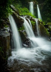 Fototapeta na wymiar beautiful short waterfall
