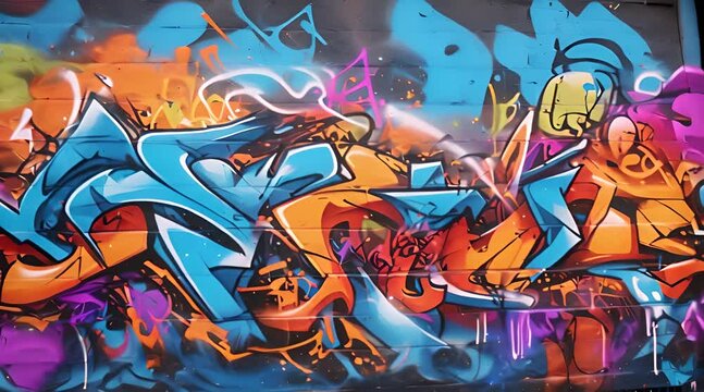 vibrant urban graffiti art on city wall