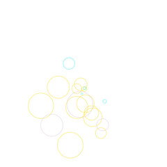 An abstract transparent bubble shape neon circles pattern design element.