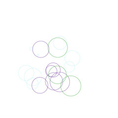 An abstract transparent bubble shape neon circles pattern design element.