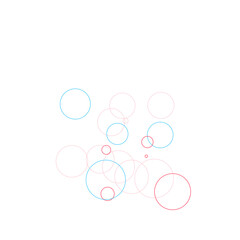 An abstract transparent bubble shape neon circles pattern design element.