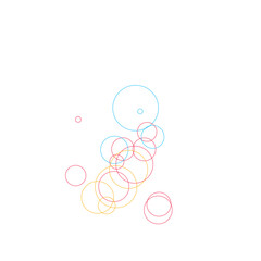 An abstract transparent bubble shape neon circles pattern design element.