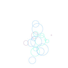 An abstract transparent bubble shape neon circles pattern design element.