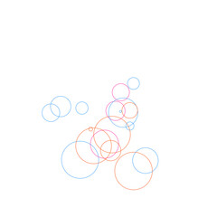 An abstract transparent bubble shape neon circles pattern design element.