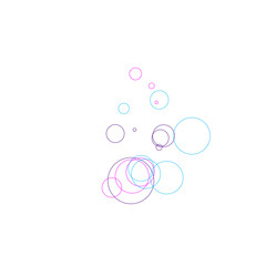 An abstract transparent bubble shape neon circles pattern design element.