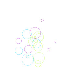 An abstract transparent bubble shape neon circles pattern design element.