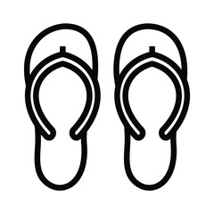 Sandal outline icons, minimalist vector illustration and transparent graphic element. Isolated on white background