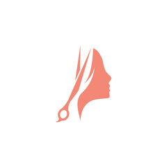 saloon logo design vector feminime girlhair 