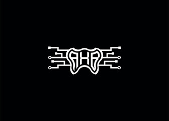 Letter AXB Modern Technology Vector Monogram Dental care shape Logo.