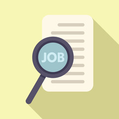 Search job magnifier icon flat vector. Business career. Technology research
