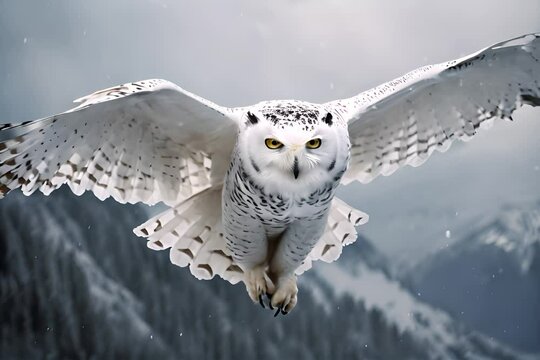 winter white owl bird portrdigitalt animal nature