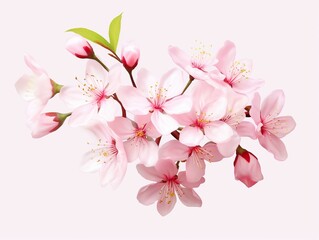 cherry blossom flower element in isolated background