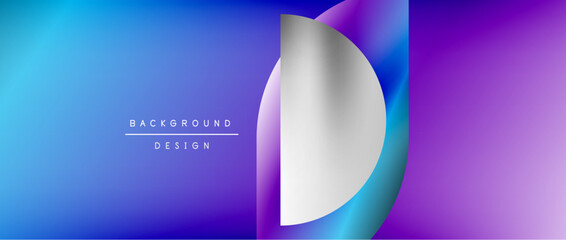 Circles and round shapes with gradients. Minimal abstract background, round geometric shapes, clean and structured design