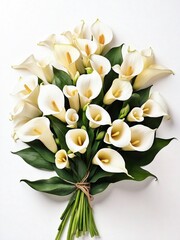 A bouquet of beautiful and aesthetic lilies flower isolated in white background