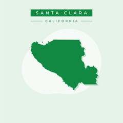 Vector illustration vector of Santa Clara map California