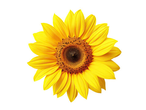 sunflower element in isolated background