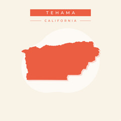 Vector illustration vector of Tehama map California