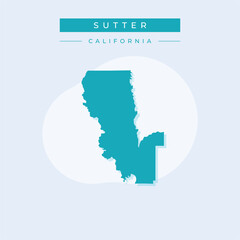 Vector illustration vector of Sutter map California