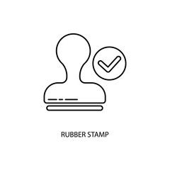 rubber stamp concept line icon. Simple element illustration. rubber stamp concept outline symbol design.