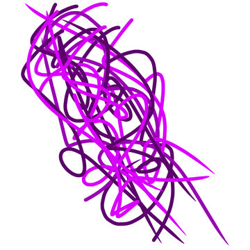 abstract purple scratches element, scribbles element purple colour transparent design file format png