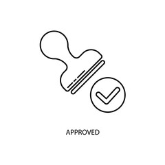approved concept line icon. Simple element illustration. approved concept outline symbol design.