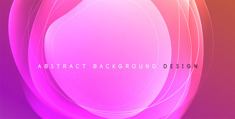 Colorful transparent flowing fluid shapes with glow effect geometric background. Wavy lines round forms. Vector illustration For Wallpaper, Banner, Background, Card, Book Illustration, landing page