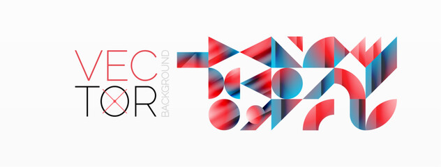 Obraz premium Assorted geometric shapes unite in a minimalistic abstract backdrop, offering a versatile canvas for contemporary design for digital designs, presentations, website banners, social media posts