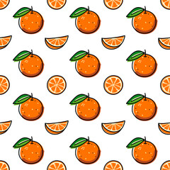 Orange fruits pattern background, fruit vector background, seamless pattern with orange fruits vector illustration background