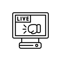 Live boxing outline icons, minimalist vector illustration ,simple transparent graphic element .Isolated on white background