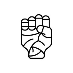 Fist outline icons, minimalist vector illustration ,simple transparent graphic element .Isolated on white background