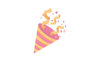 party popper. Cartoon emoji of birthday confetti explosion.illustration isolated on white background.