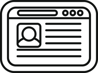 Resume seeking job icon outline vector. Career candidate. Company hr resume