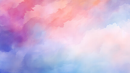 Fototapeta na wymiar A watercolor background，Blue, purple, peach, gradient effect