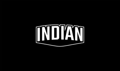 Illustration vector graphic typography of indian on black background. Team text vintage. Good for template background, t-shirt, banner, poster, etc. 