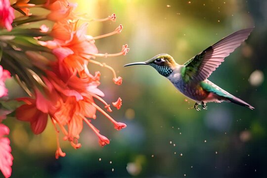 hummingbird bird nature wildlife scene