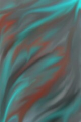 Abstract illustration of orange, gray, blue and green background with noise and blurry image with a flame motif, suitable for website banners, social media posts, and artistic design