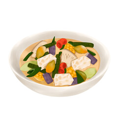 sayur  lodeh illustration on png transparant background