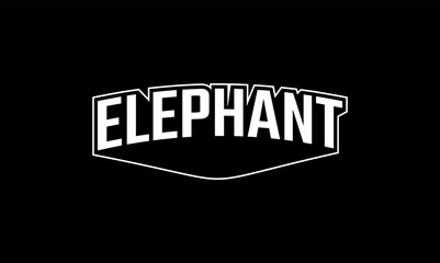 Illustration vector graphic typography of elephant on black background. Team text vintage. Good for template background, t-shirt, banner, poster, etc. 