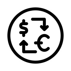 currency exchange line icon