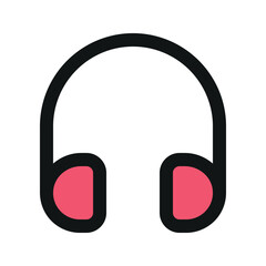 Illustration vector graphic icon of Headphone. Filled Line Style Icon. Computer And Device Themed Icon. Vector illustration isolated on white background. Perfect for website or application design.