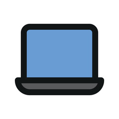 Illustration vector graphic icon of Laptop. Filled Line Style Icon. Computer And Device Themed Icon. Vector illustration isolated on white background. Perfect for website or application design.
