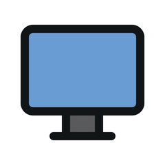 Illustration vector graphic icon of Monitor. Filled Line Style Icon. Computer And Device Themed Icon. Vector illustration isolated on white background. Perfect for website or application design.