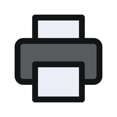 Illustration vector graphic icon of Printer. Filled Line Style Icon. Computer And Device Themed Icon. Vector illustration isolated on white background. Perfect for website or application design.