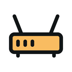Illustration vector graphic icon of Router. Filled Line Style Icon. Computer And Device Themed Icon. Vector illustration isolated on white background. Perfect for website or application design.